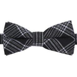 Black & White Madras Check Pre-Tied Bow Tie