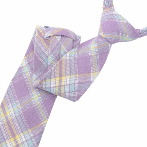 Lilac Madras Plaid Tie
