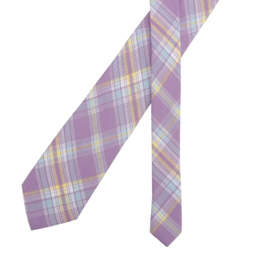 Lilac Madras Plaid Tie