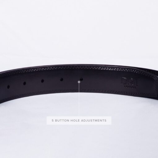 Black Smooth Leather Belt Gift Box Set
