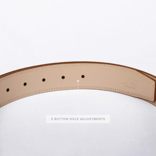 Brown Smooth Leather Belt Gift Box Set