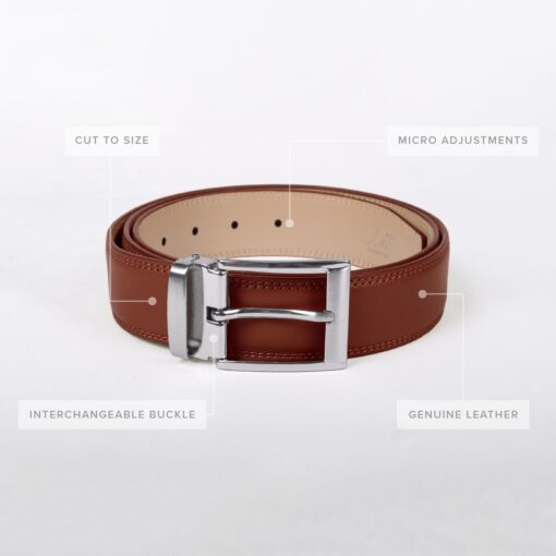 Cordovan Brown Smooth Leather Belt Gift Box Set