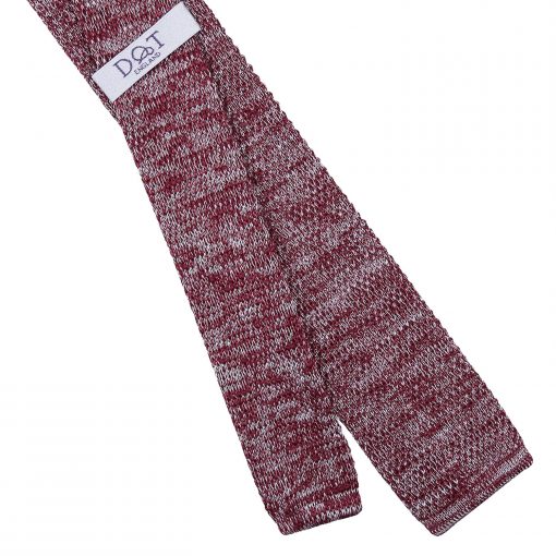 Burgundy Melange Plain Speckled Knitted Skinny Tie