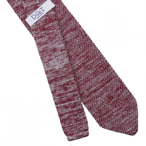 Burgundy Melange Plain Speckled Knitted Slim Tie