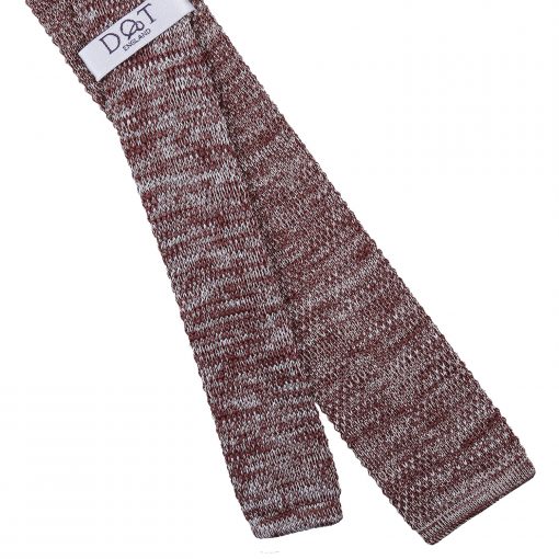 Mocha Brown Melange Plain Speckled Knitted Skinny Tie