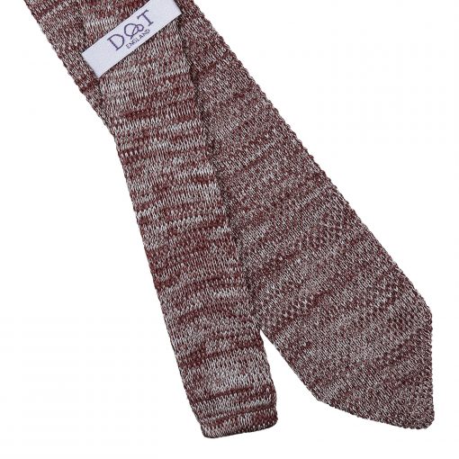 Mocha Brown Melange Plain Speckled Knitted Slim Tie