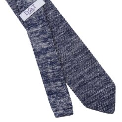 Navy Melange Plain Speckled Knitted Slim Tie