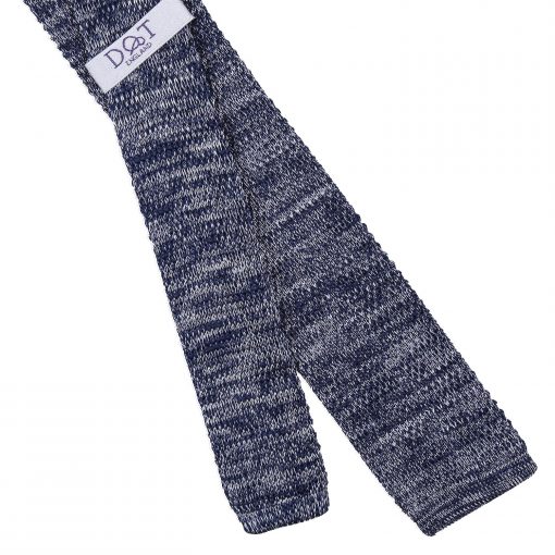 Navy Melange Plain Speckled Knitted Skinny Tie