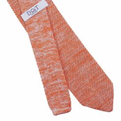 Orange Melange Plain Speckled Knitted Slim Tie