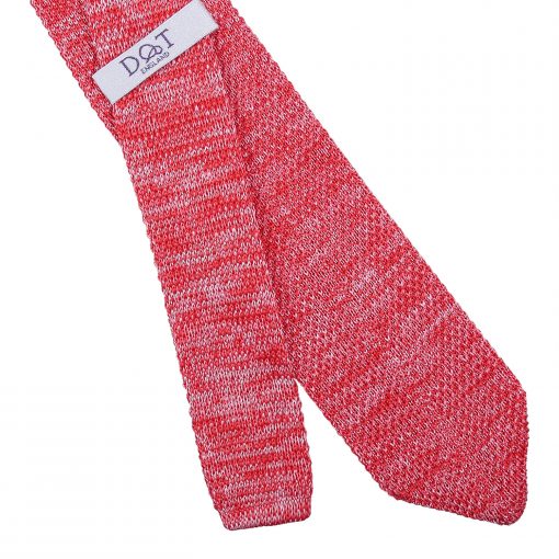 Red Melange Plain Speckled Knitted Slim Tie