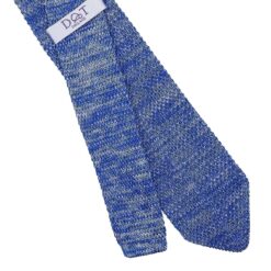 Royal Blue Melange Plain Speckled Knitted Slim Tie