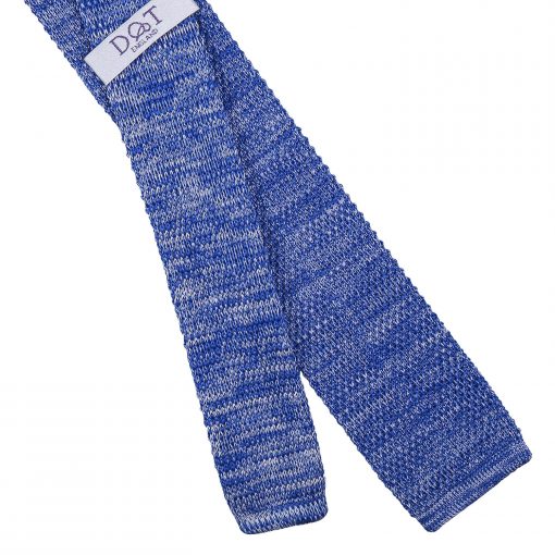 Royal Blue Melange Plain Speckled Knitted Skinny Tie