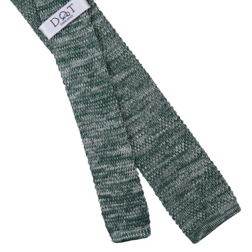 Teal Melange Plain Speckled Knitted Skinny Tie