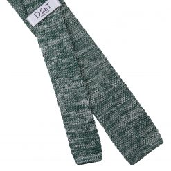Teal Melange Plain Speckled Knitted Skinny Tie