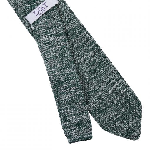 Teal Melange Plain Speckled Knitted Slim Tie