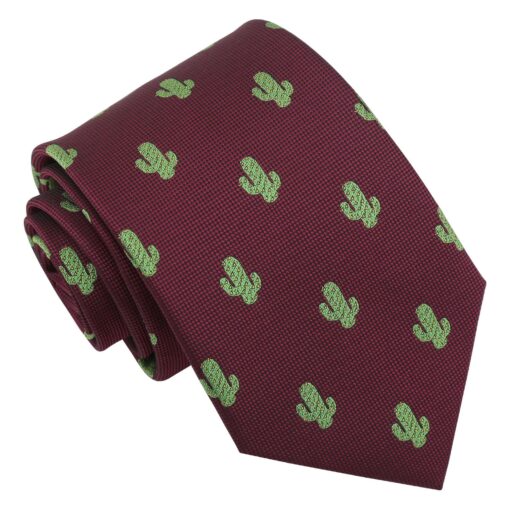 Burgundy Champagne Glass Emoji Embroidered Tie