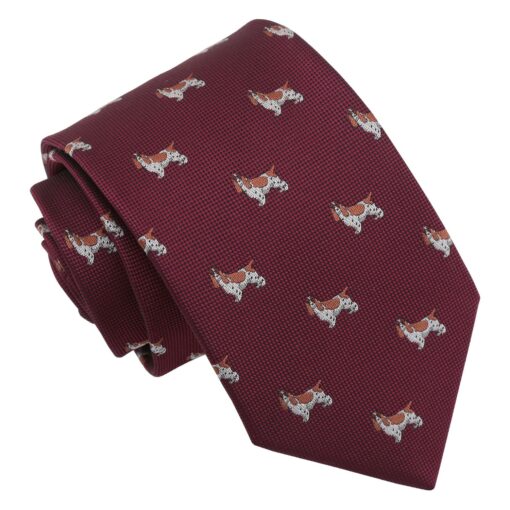 Burgundy Champagne Glass Emoji Embroidered Tie