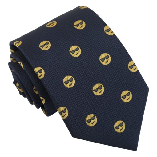 Burgundy Champagne Glass Emoji Embroidered Tie