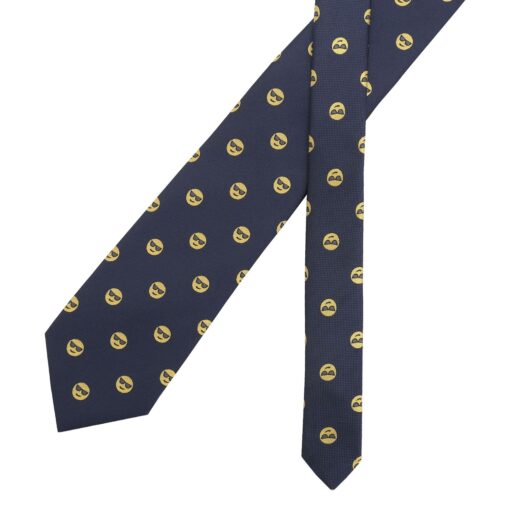 Burgundy Champagne Glass Emoji Embroidered Tie
