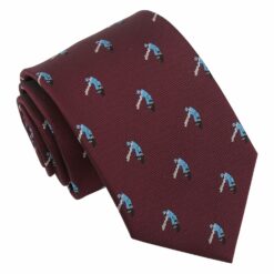 Burgundy Champagne Glass Emoji Embroidered Tie