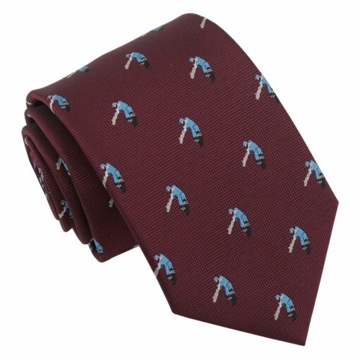 Burgundy Champagne Glass Emoji Embroidered Tie