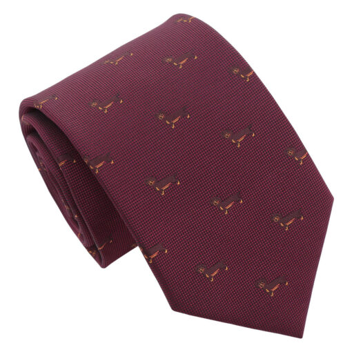 Burgundy Champagne Glass Emoji Embroidered Tie