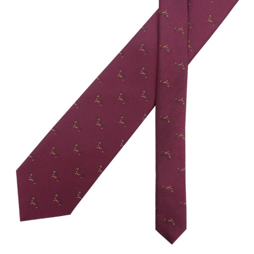 Burgundy Champagne Glass Emoji Embroidered Tie