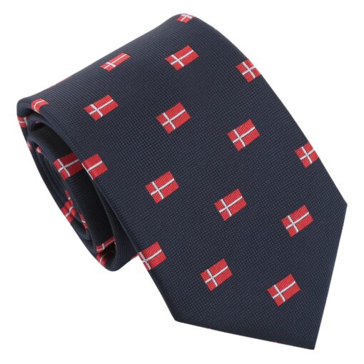 Danish Flag Embroidered Tie