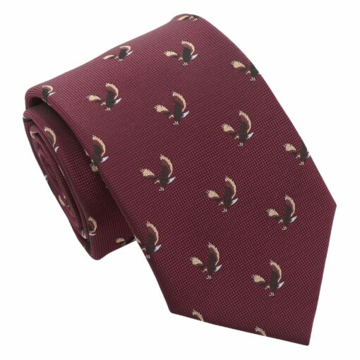 Burgundy Champagne Glass Emoji Embroidered Tie