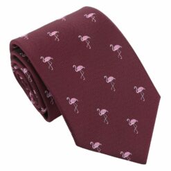 Burgundy Champagne Glass Emoji Embroidered Tie