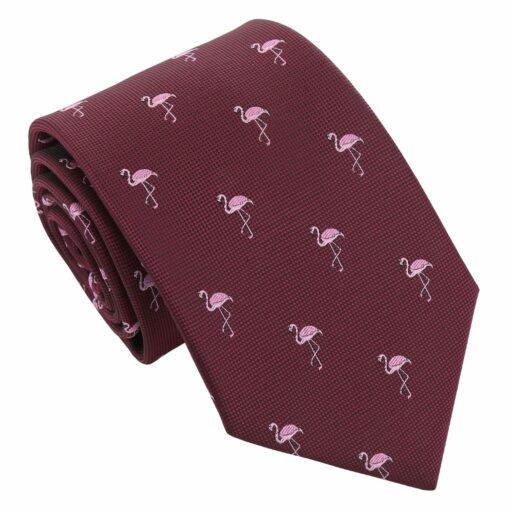 Burgundy Champagne Glass Emoji Embroidered Tie
