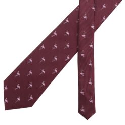Burgundy Champagne Glass Emoji Embroidered Tie
