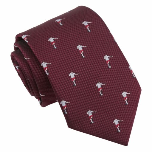 Burgundy Champagne Glass Emoji Embroidered Tie