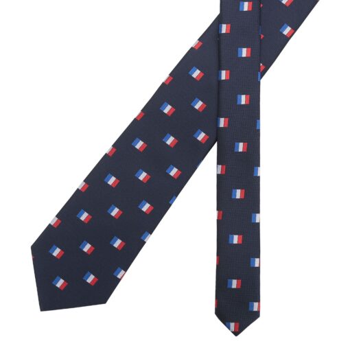 Burgundy Champagne Glass Emoji Embroidered Tie