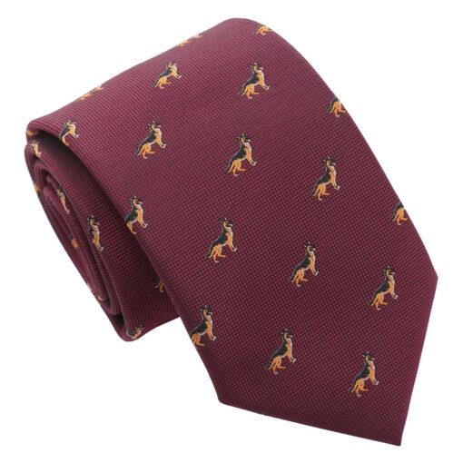 Burgundy Champagne Glass Emoji Embroidered Tie