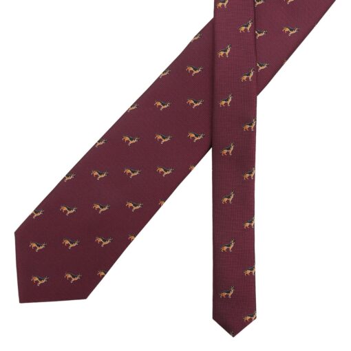 Burgundy Champagne Glass Emoji Embroidered Tie