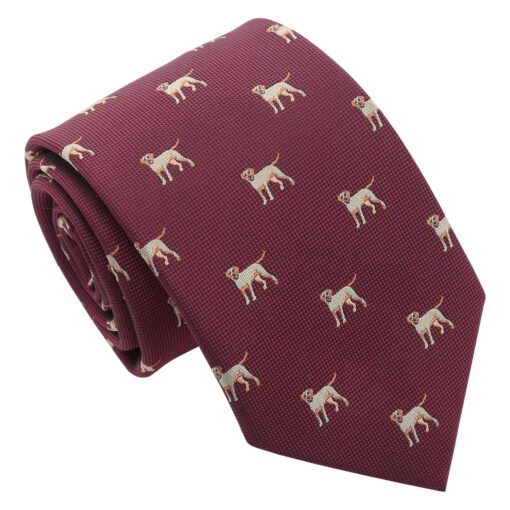 Burgundy Champagne Glass Emoji Embroidered Tie