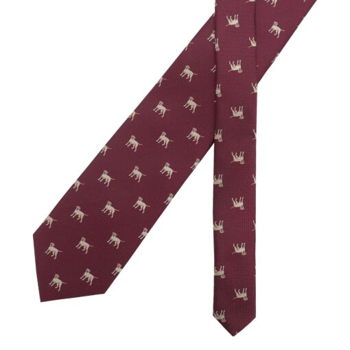 Burgundy Champagne Glass Emoji Embroidered Tie