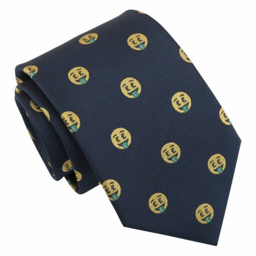 Burgundy Champagne Glass Emoji Embroidered Tie