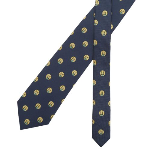 Burgundy Champagne Glass Emoji Embroidered Tie