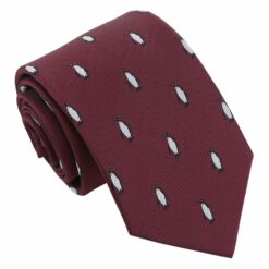 Burgundy Champagne Glass Emoji Embroidered Tie