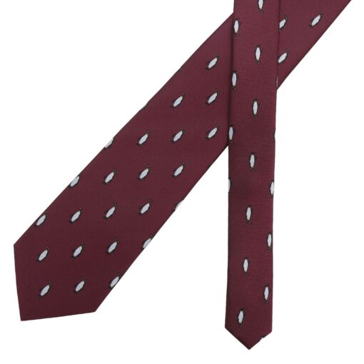 Burgundy Champagne Glass Emoji Embroidered Tie