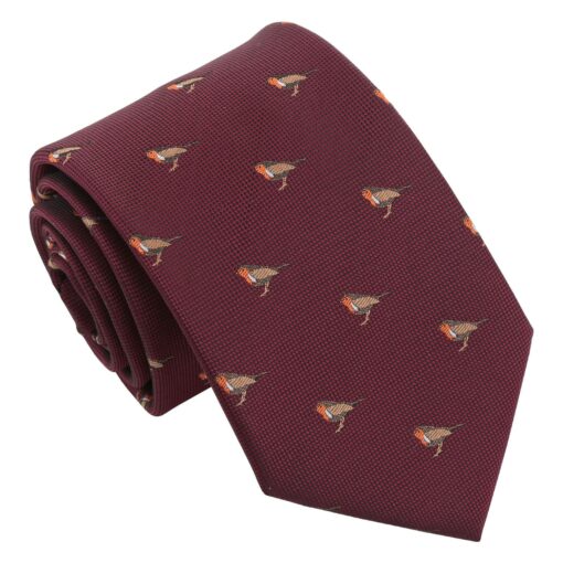 Burgundy Champagne Glass Emoji Embroidered Tie