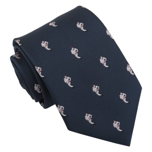 Burgundy Champagne Glass Emoji Embroidered Tie