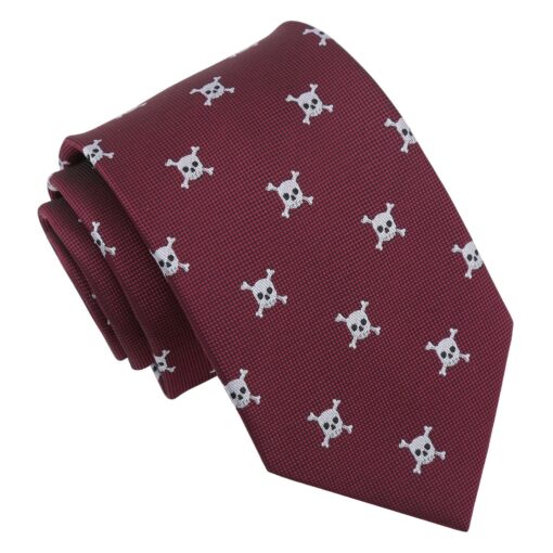 Burgundy Champagne Glass Emoji Embroidered Tie