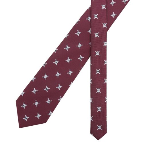Burgundy Champagne Glass Emoji Embroidered Tie
