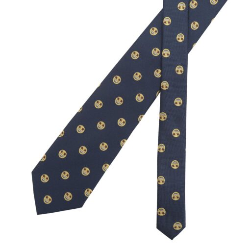 Burgundy Champagne Glass Emoji Embroidered Tie