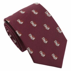 Burgundy Champagne Glass Emoji Embroidered Tie