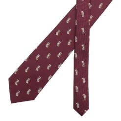 Burgundy Champagne Glass Emoji Embroidered Tie