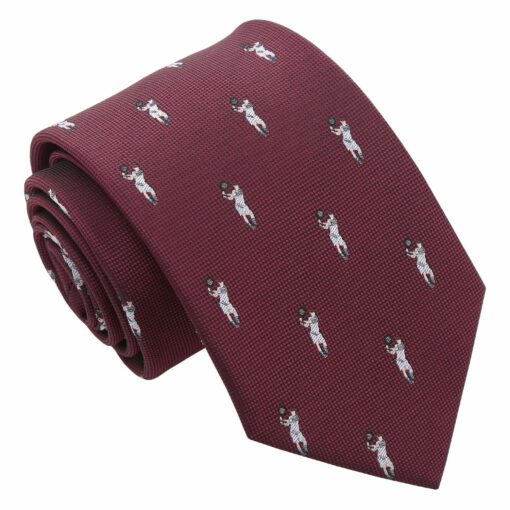 Burgundy Champagne Glass Emoji Embroidered Tie